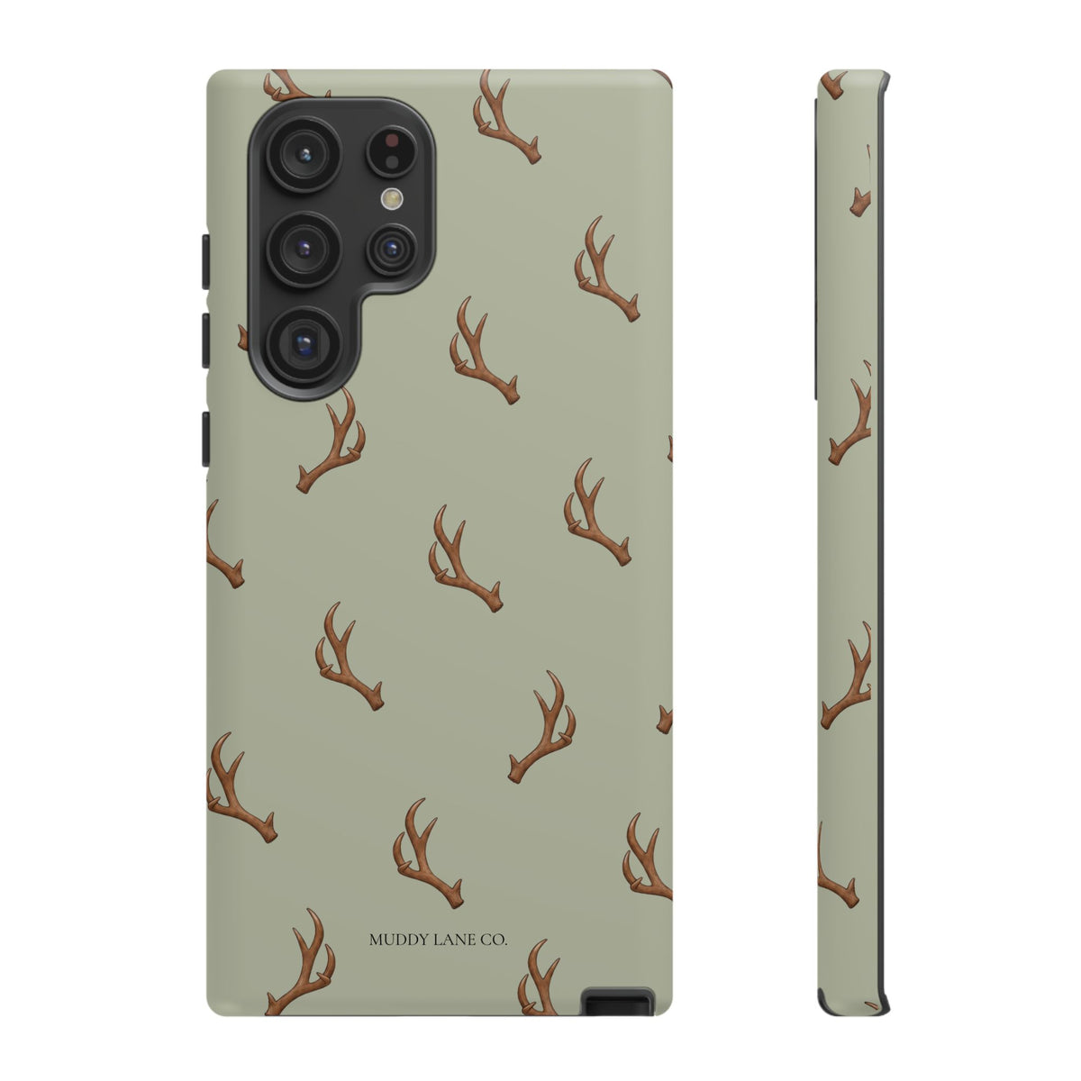 Antler Pattern Tough Phone Case in Light Sage Matte