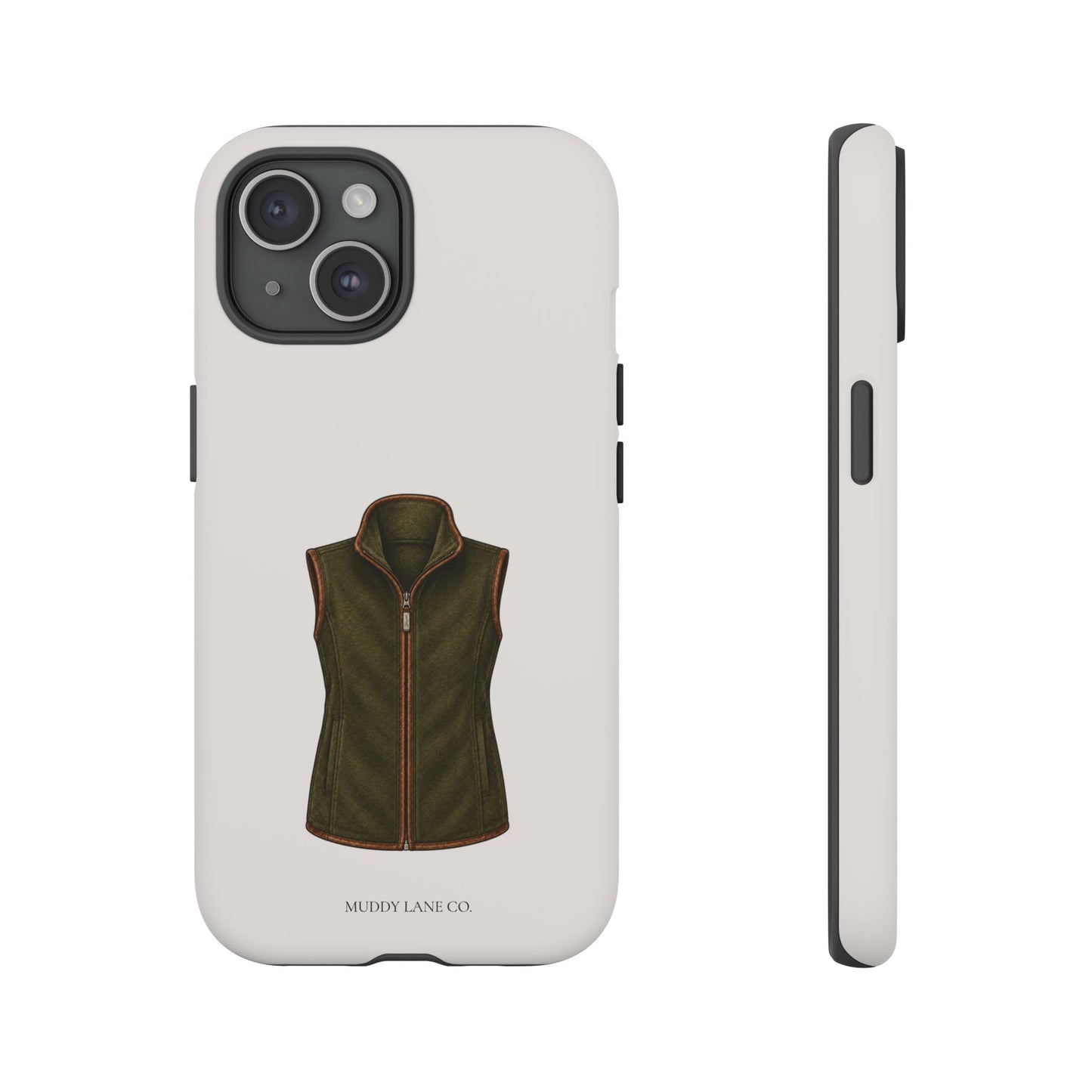 Country Gilet Tough Phone Case in Warm Cream Matte
