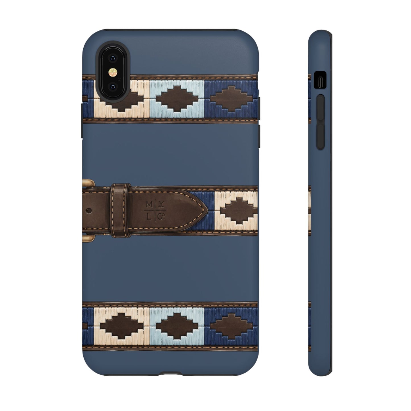 Country Belt Pattern Tough Phone Case in Deep Navy Matte