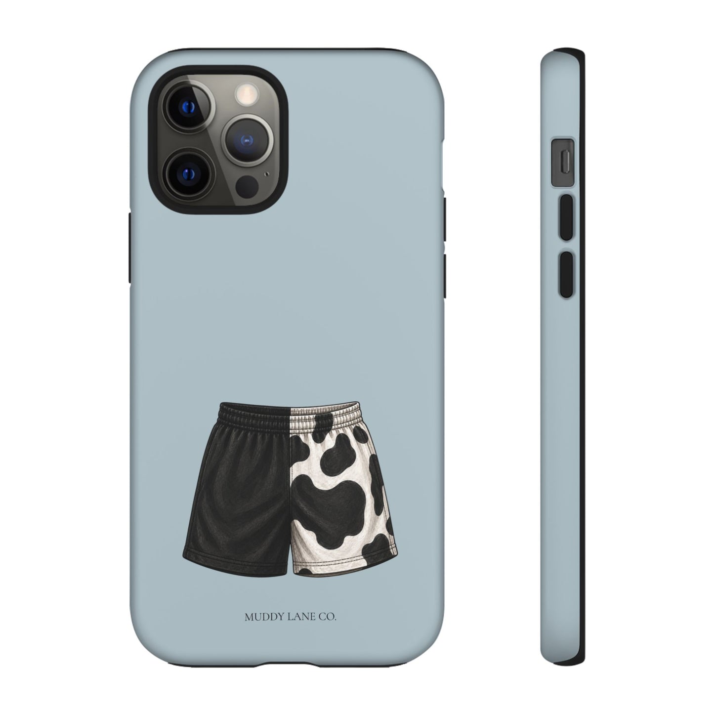 Cow Print Shorts Tough Phone Case in Dusty Blue Matte