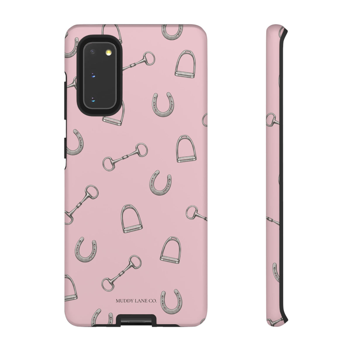 Tack Room Pattern Tough Phone Case in Soft Rosette Pink Matte