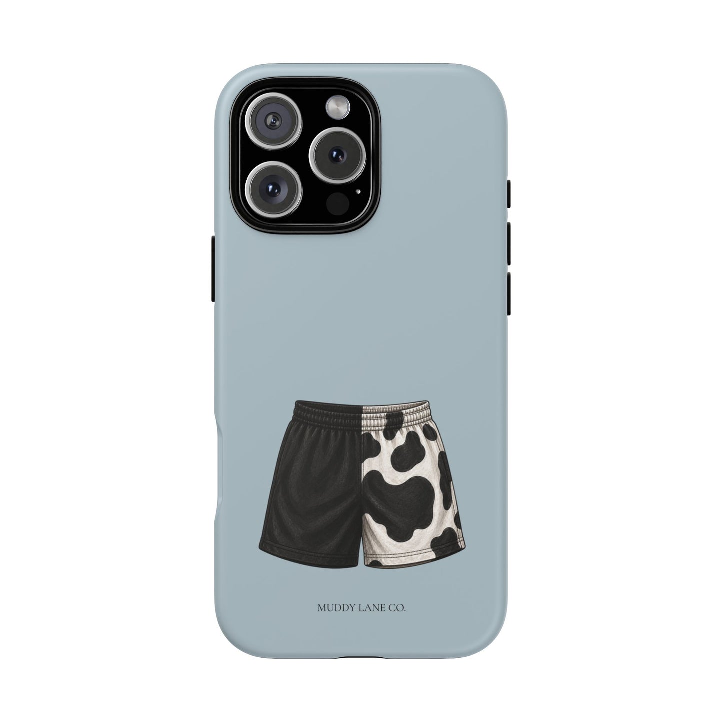 Cow Print Shorts Tough Phone Case in Dusty Blue Matte