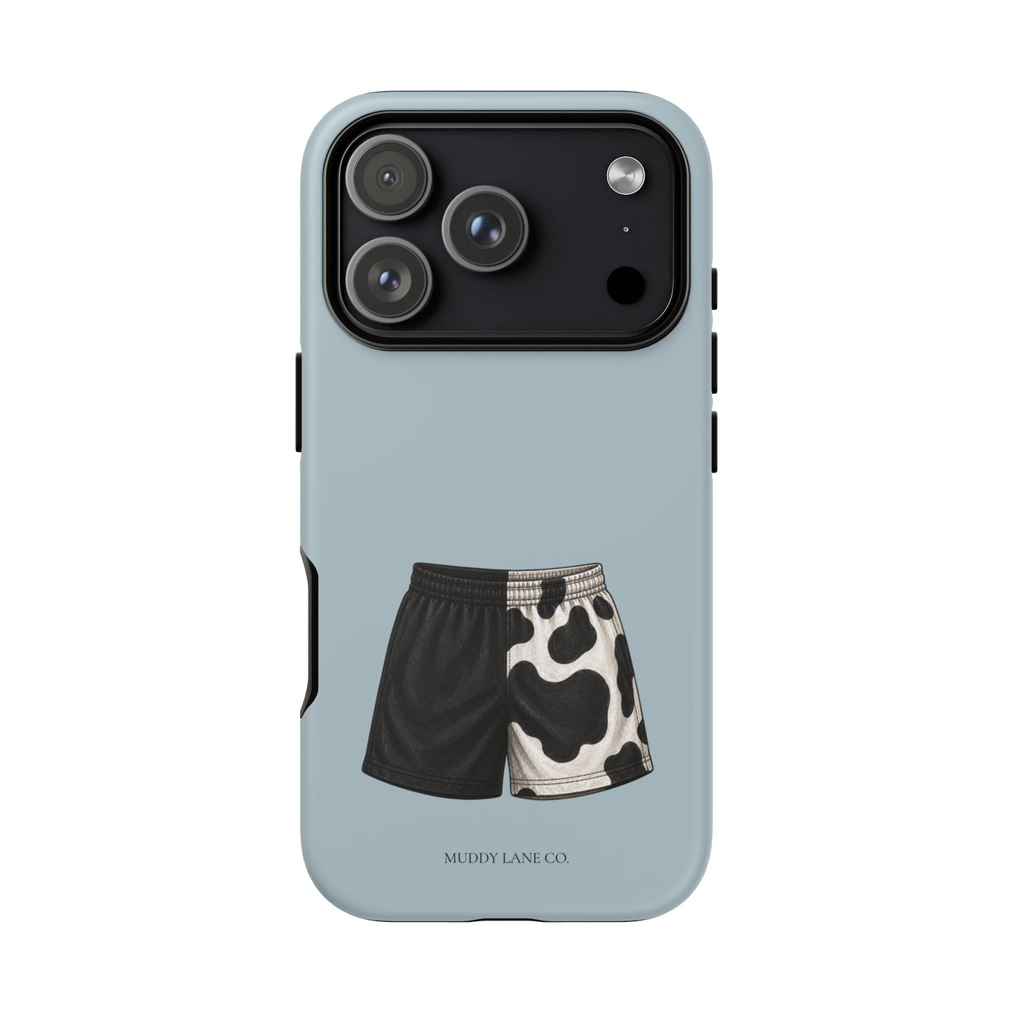 Cow Print Shorts Tough Phone Case in Dusty Blue Matte