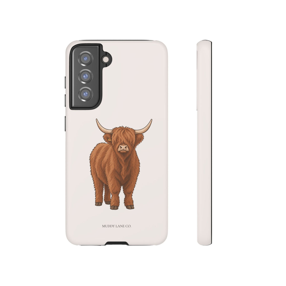 Highland Cow Tough Phone Case in Warm Cream Matte