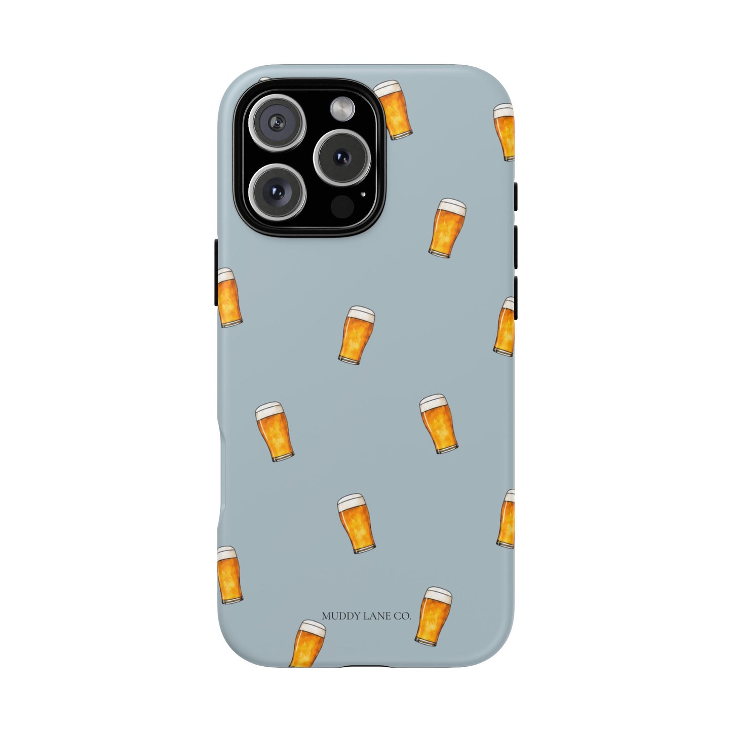 Pint Pattern Tough Phone Case in Dusty Blue Matte