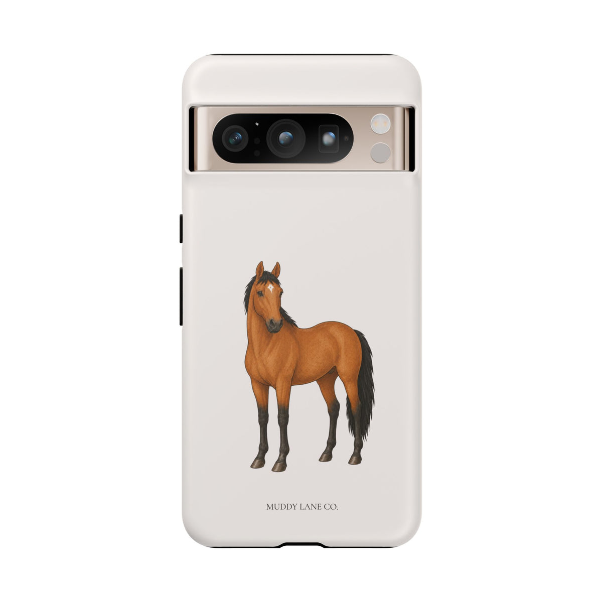 Chestnut Horse Tough Phone Case in Warm Cream Matte