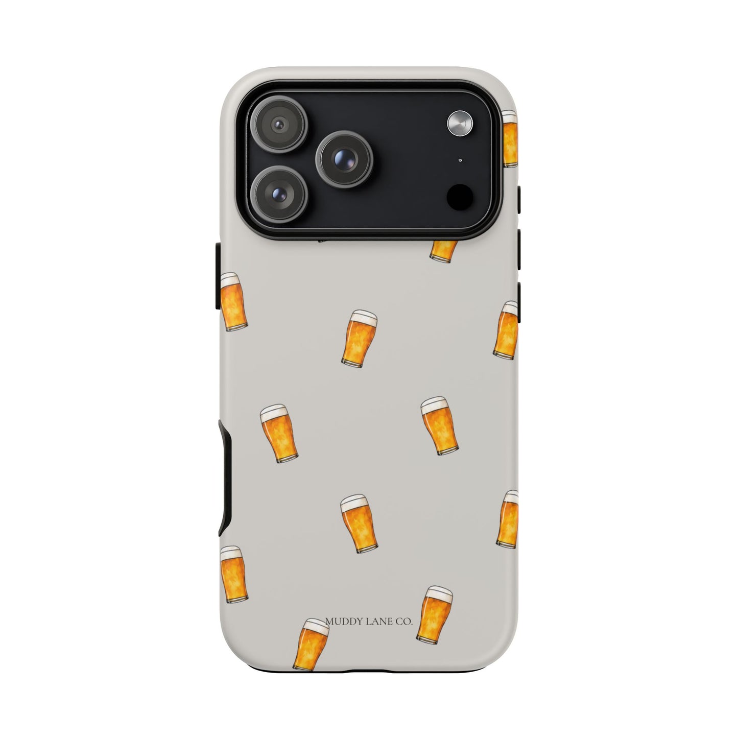Pint Pattern Tough Phone Case in Soft Grey Matte