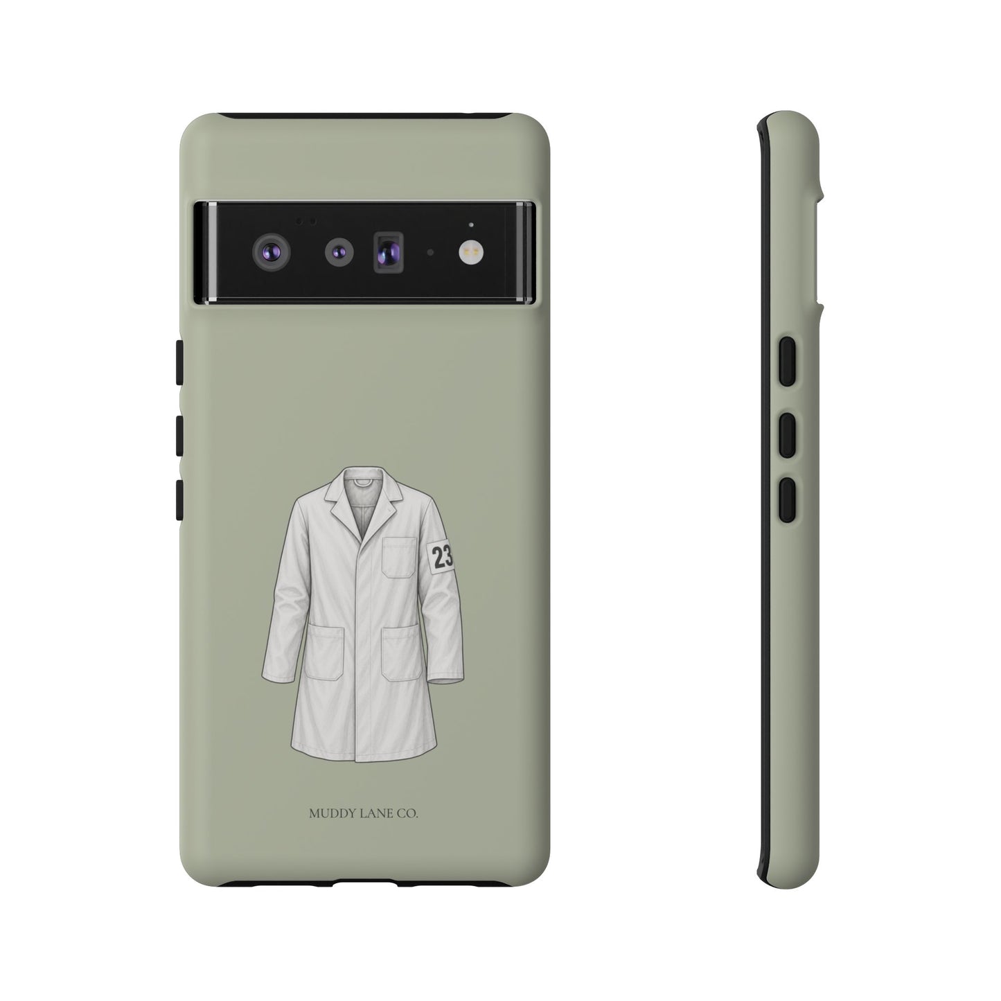 Showing Coat Tough Phone Case in Light Sage Matte