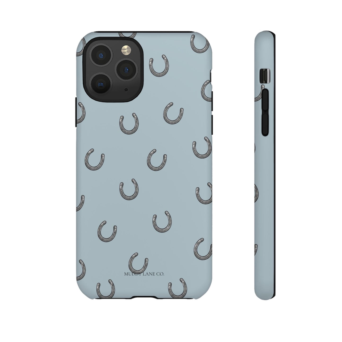 Horseshoe Pattern Tough Phone Case in Dusty Blue Matte