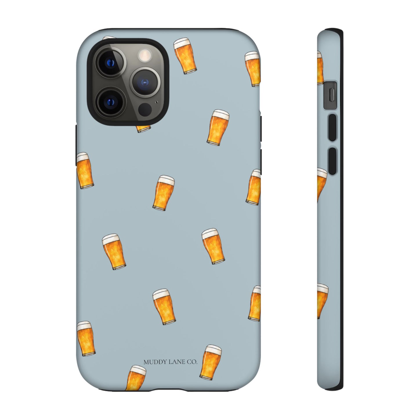 Pint Pattern Tough Phone Case in Dusty Blue Matte