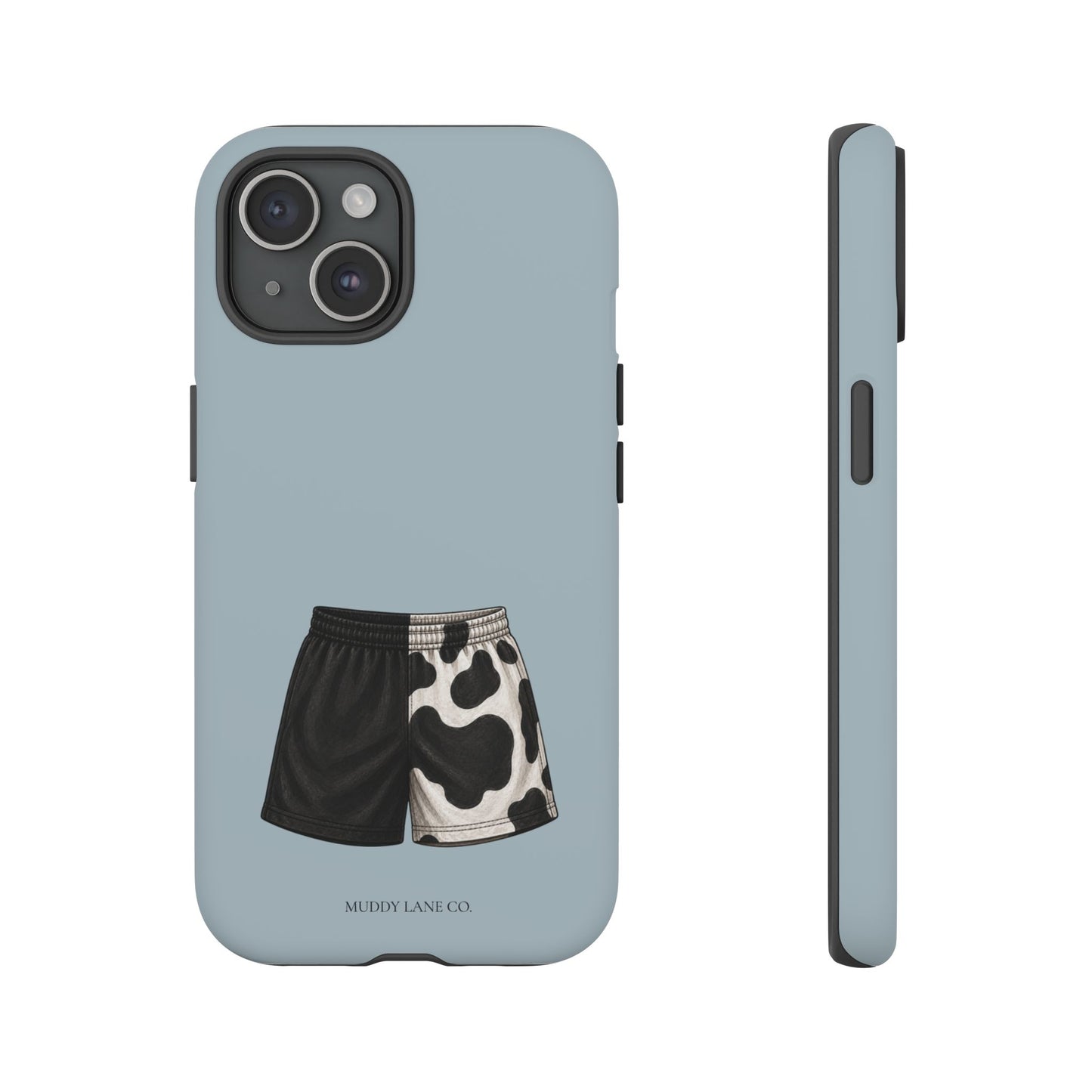 Cow Print Shorts Tough Phone Case in Dusty Blue Matte