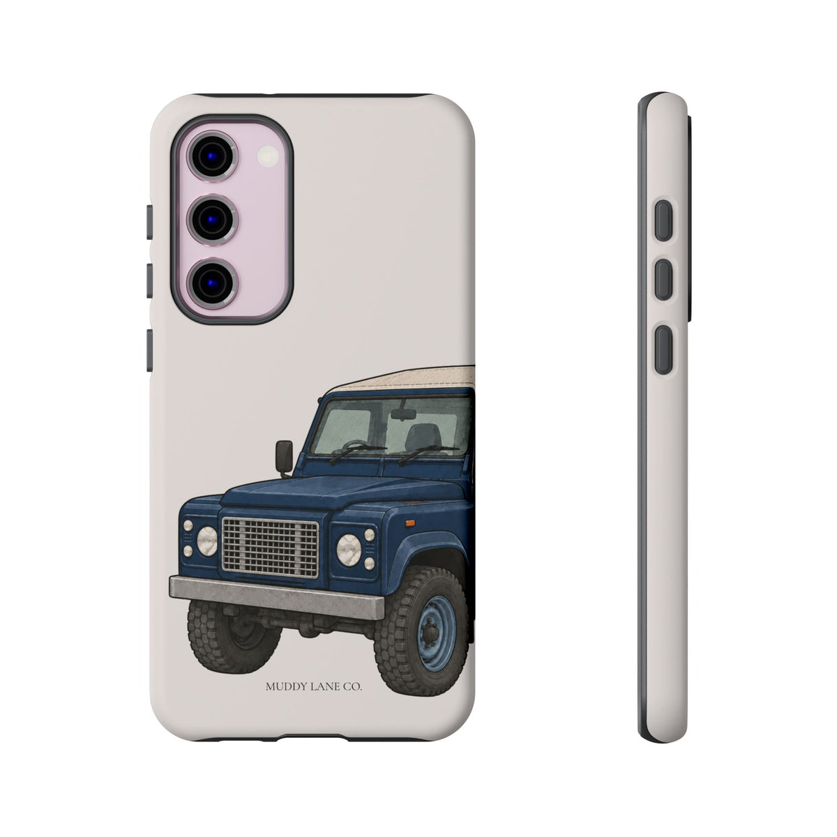 Blue Classic 4x4 Close-Up Tough Phone Case in Warm Cream Matte