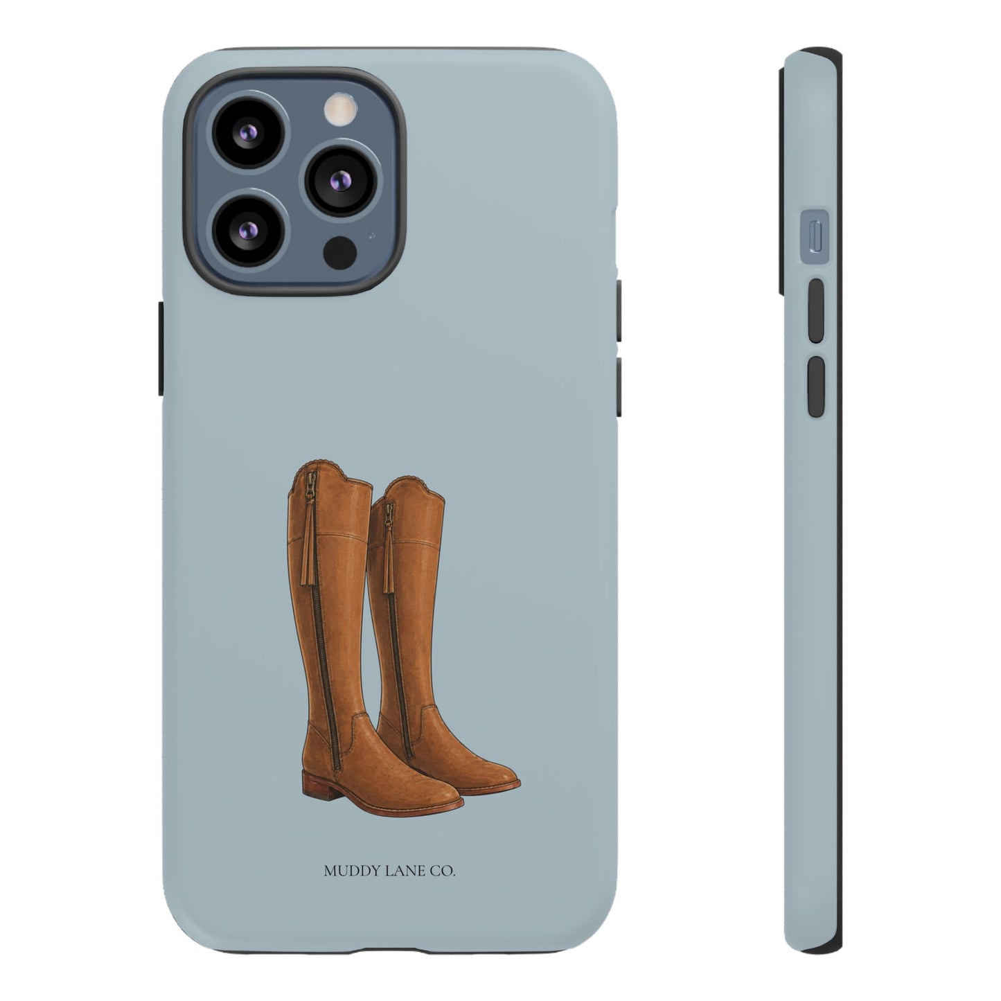Riding Boots Tough Phone Case in Dusty Blue Matte