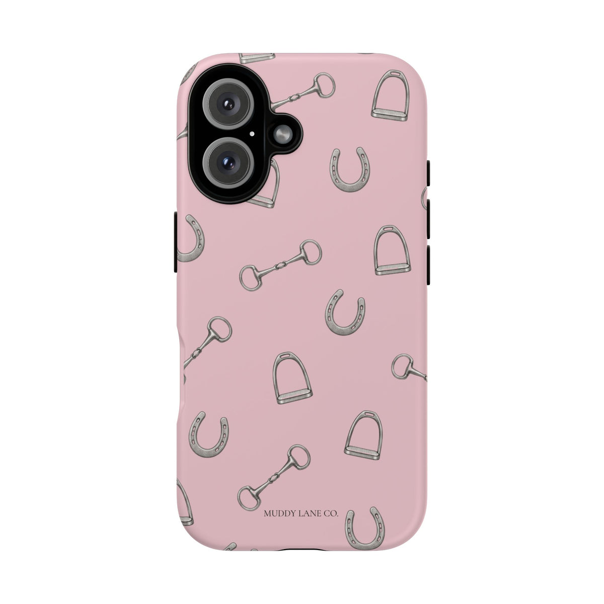 Tack Room Pattern Tough Phone Case in Soft Rosette Pink Matte