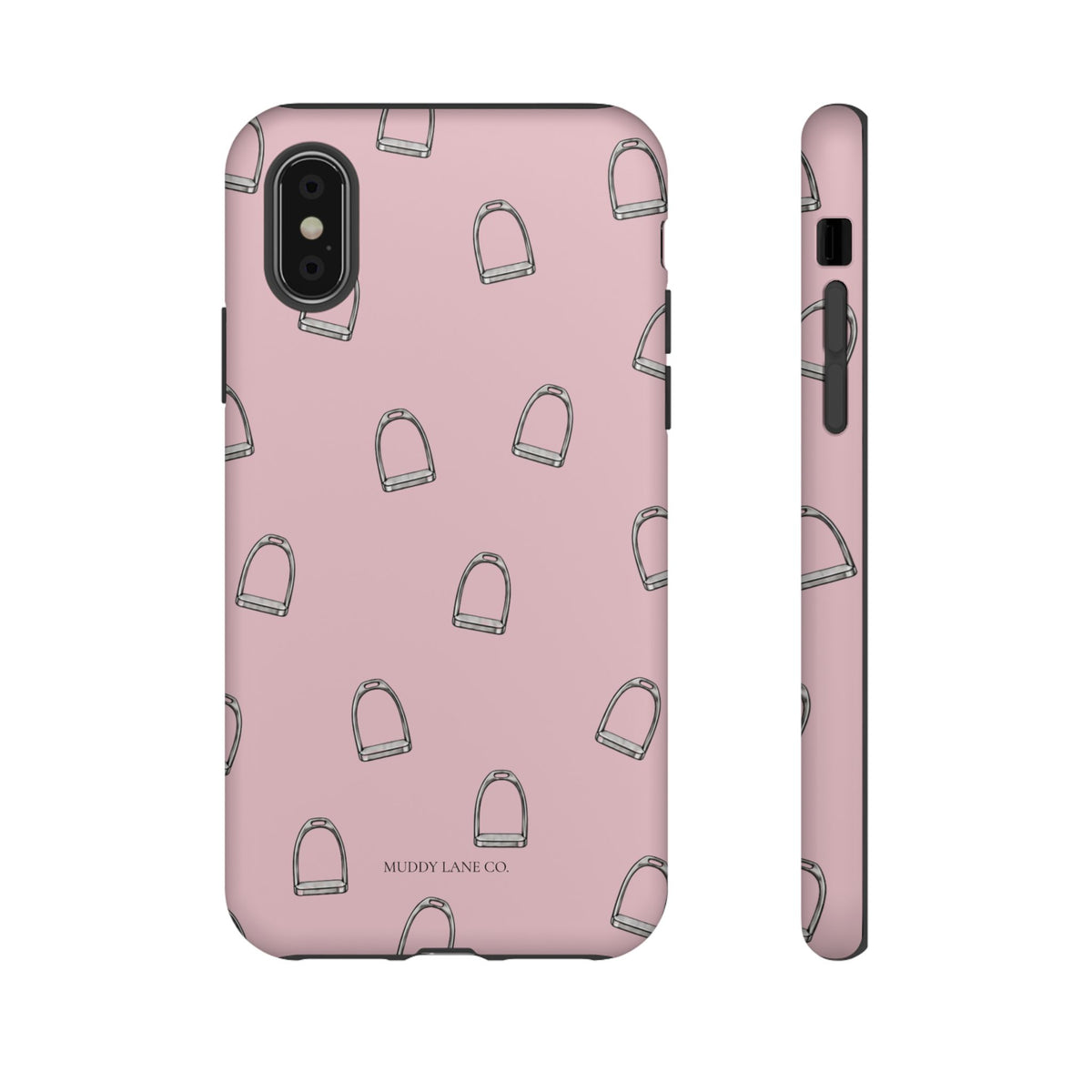 Stirrup Pattern phone case in Soft Rosette Pink by Muddy Lane Co, photo 4