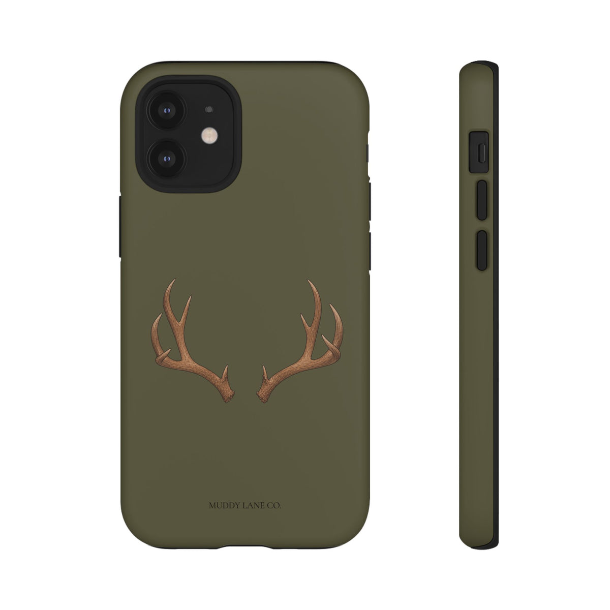 Antlers Tough Phone Case in Muddy Green Matte