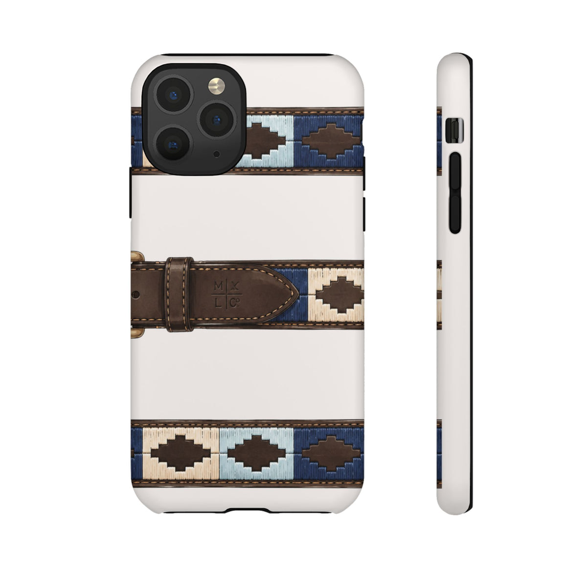 Country Belt Pattern Tough Phone Case in Warm Cream Matte