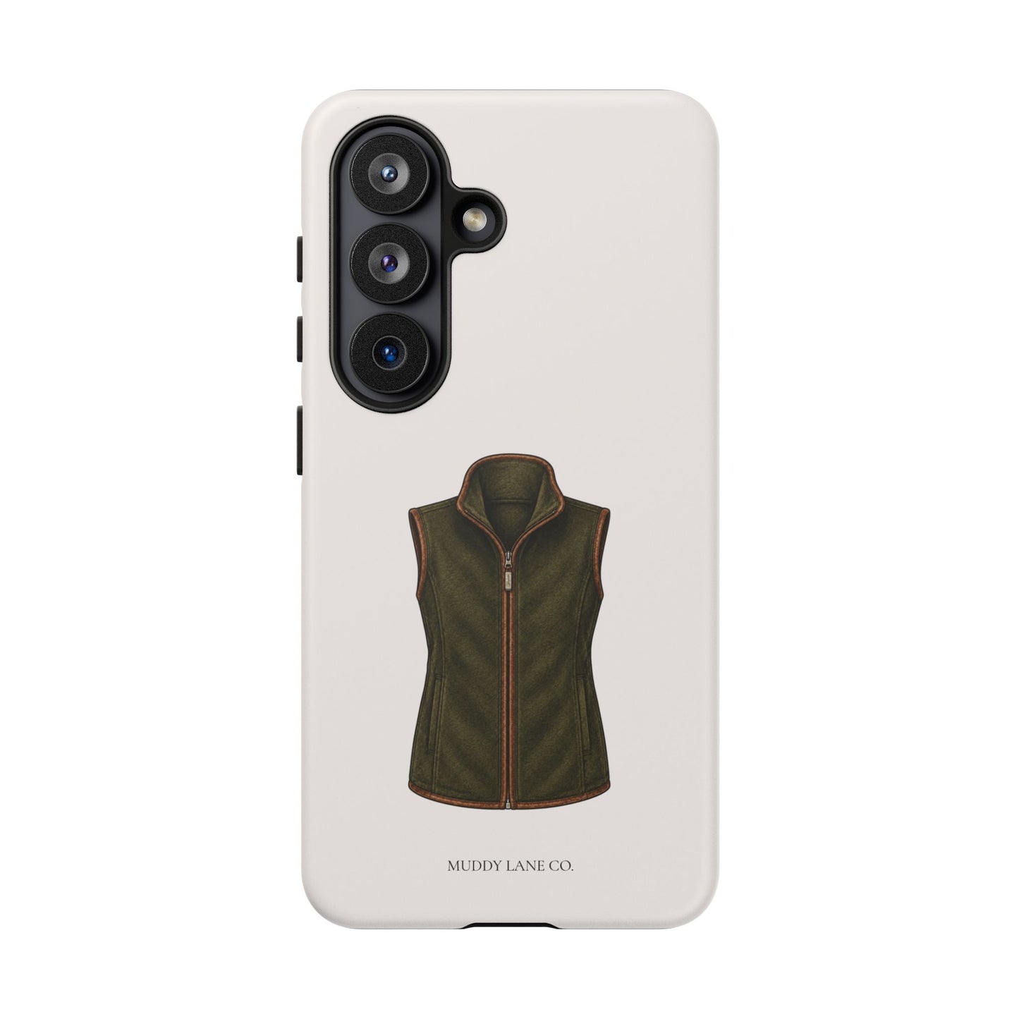 Country Gilet Tough Phone Case in Warm Cream Matte