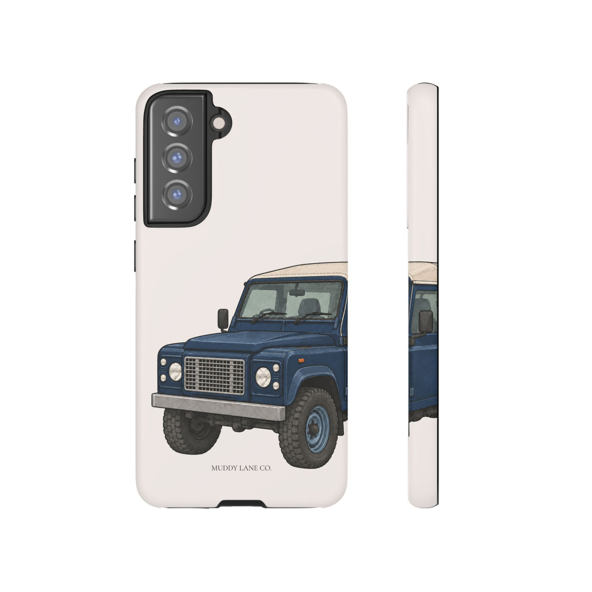 Blue Classic 4x4 Close-Up Tough Phone Case in Warm Cream Matte