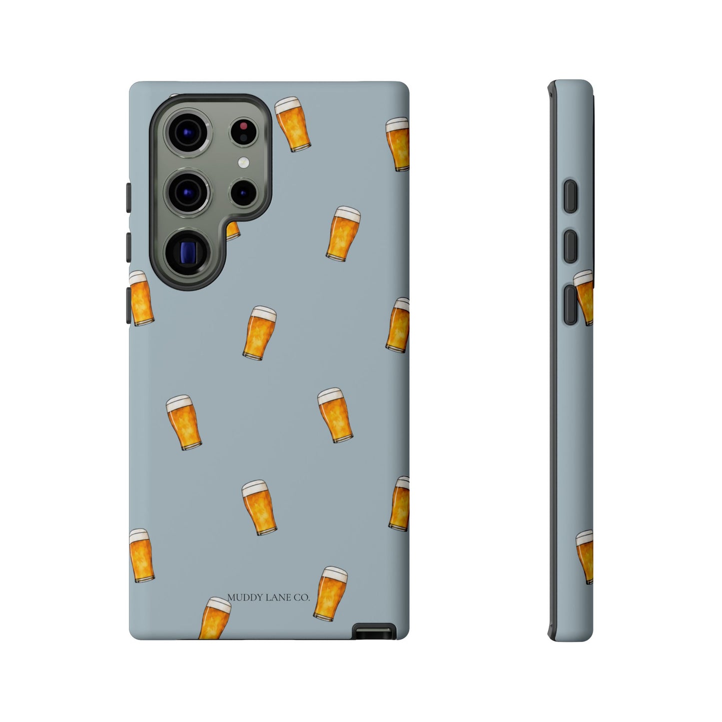 Pint Pattern Tough Phone Case in Dusty Blue Matte