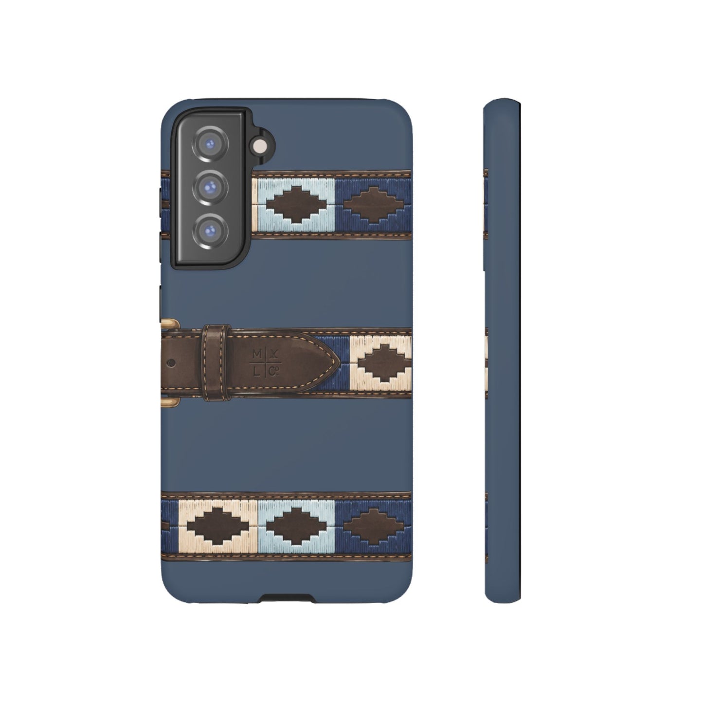 Country Belt Pattern Tough Phone Case in Deep Navy Matte