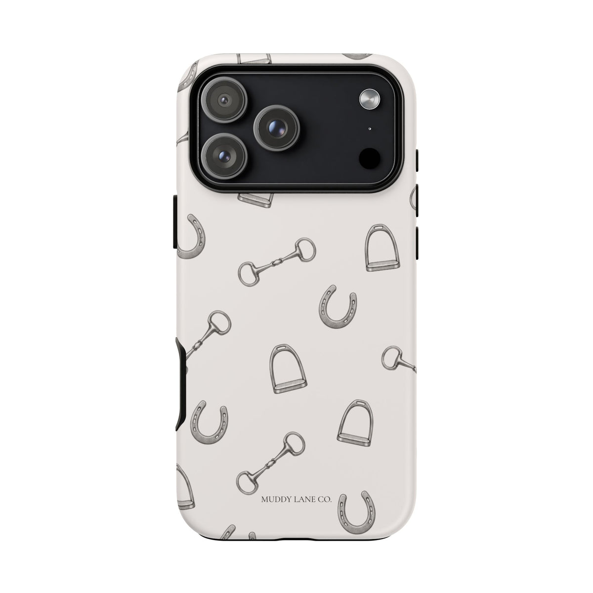 Tack Room Pattern Tough Phone Case in Warm Cream Matte