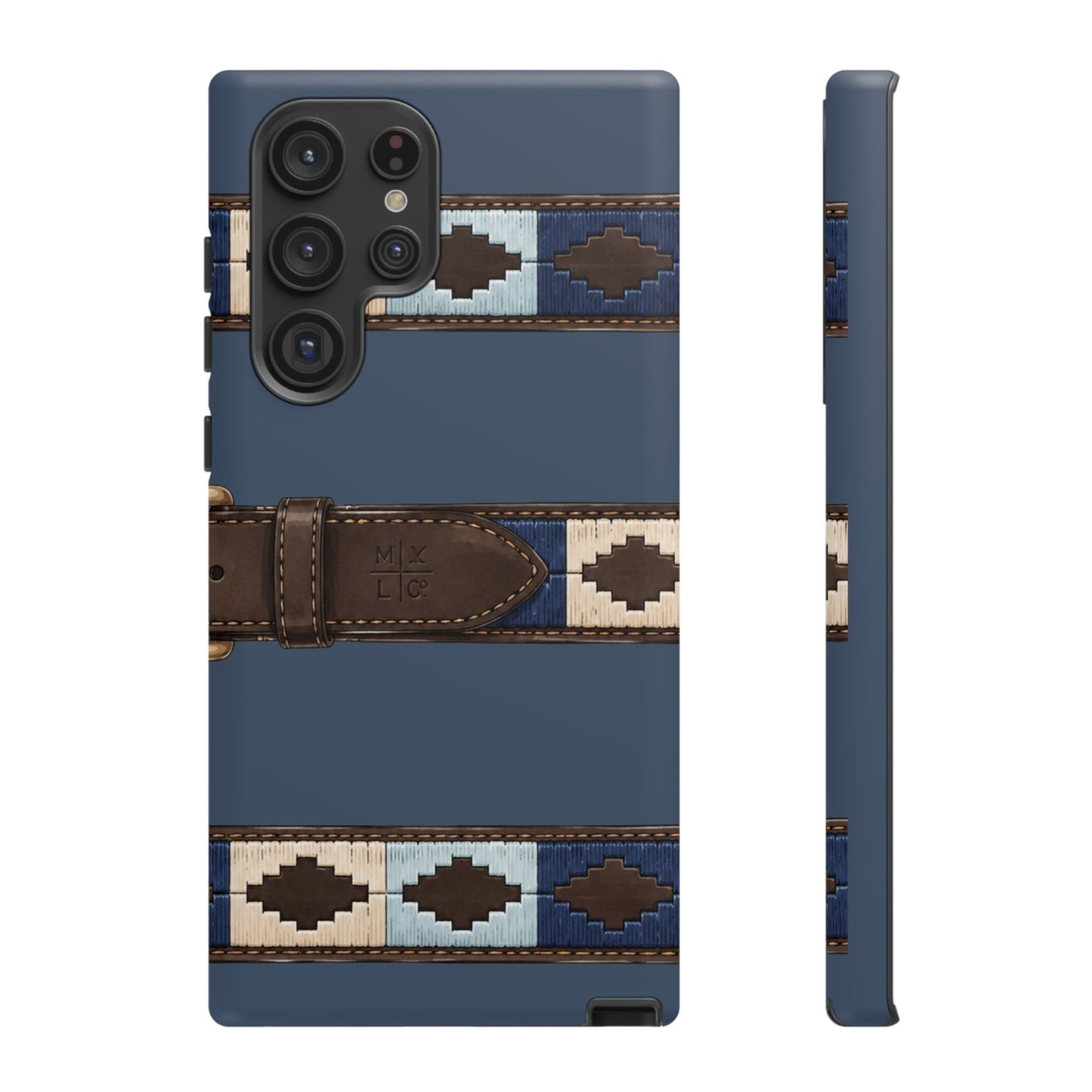 Country Belt Pattern Tough Phone Case in Deep Navy Matte
