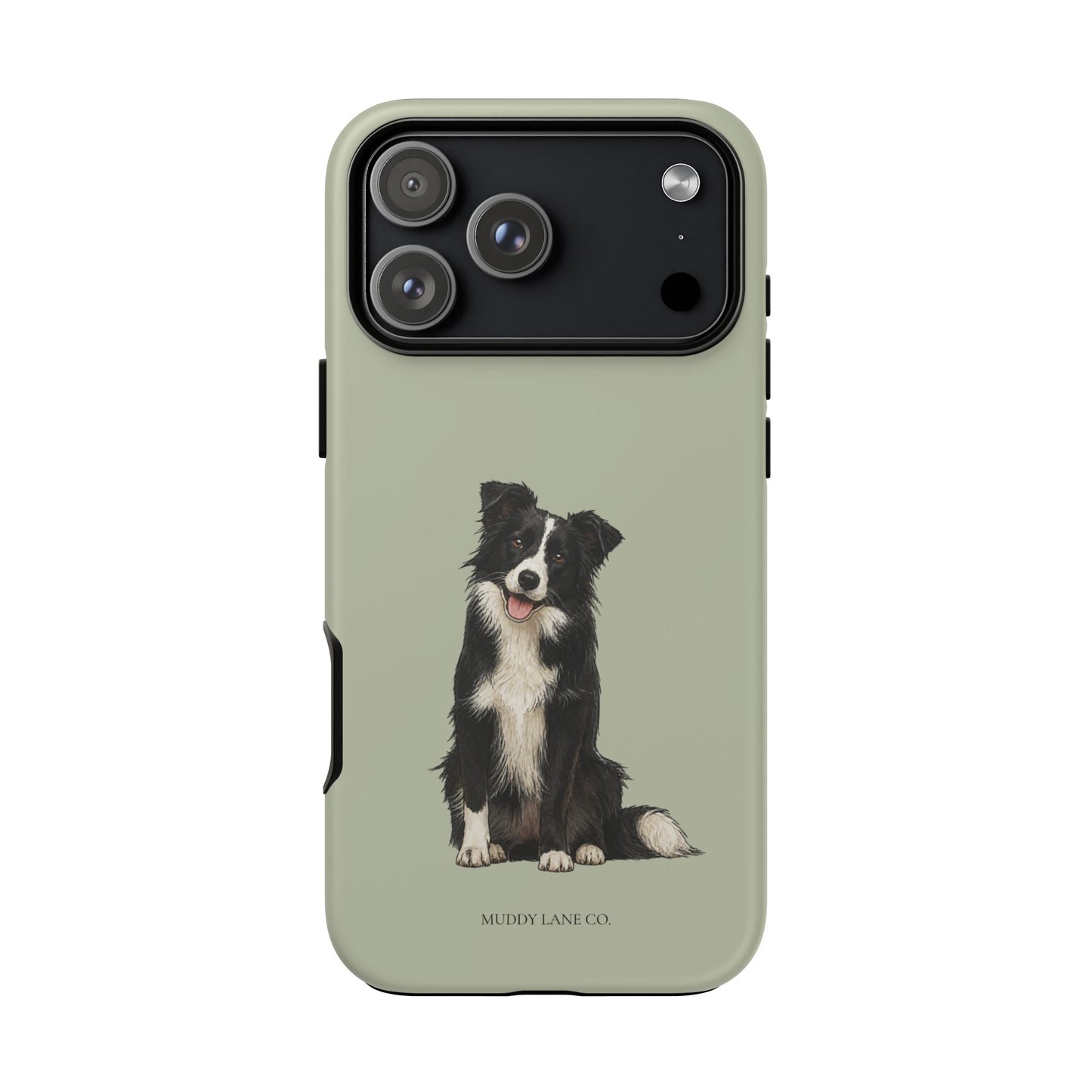 Border Collie Tough Phone Case in Light Sage Matte