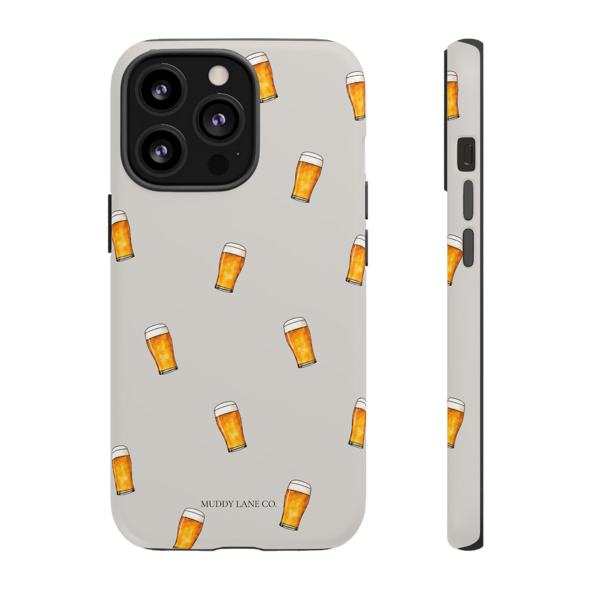 Pint Pattern Tough Phone Case in Soft Grey Matte