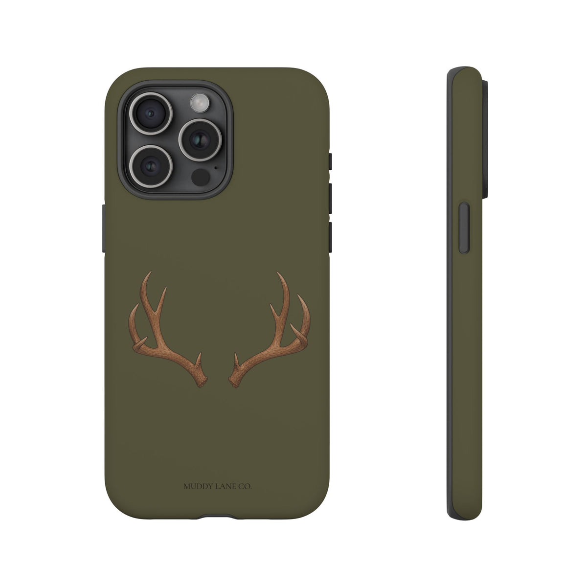 Antlers Tough Phone Case in Muddy Green Matte