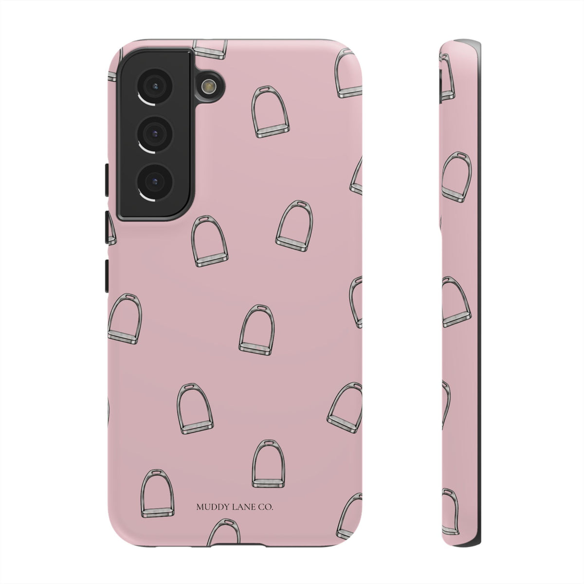 Stirrup Pattern Tough Phone Case in Soft Rosette Pink Matte