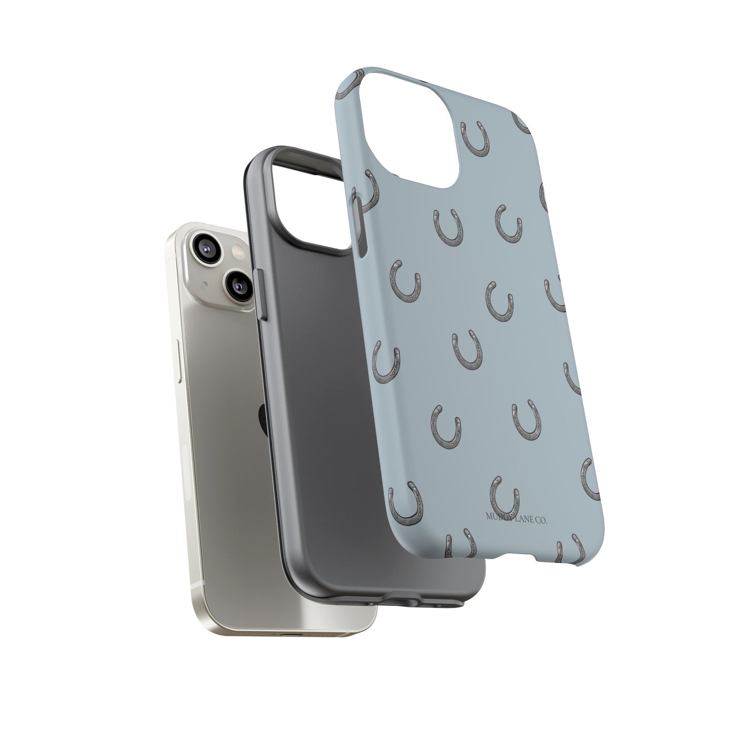 Horseshoe Pattern Tough Phone Case in Dusty Blue Matte