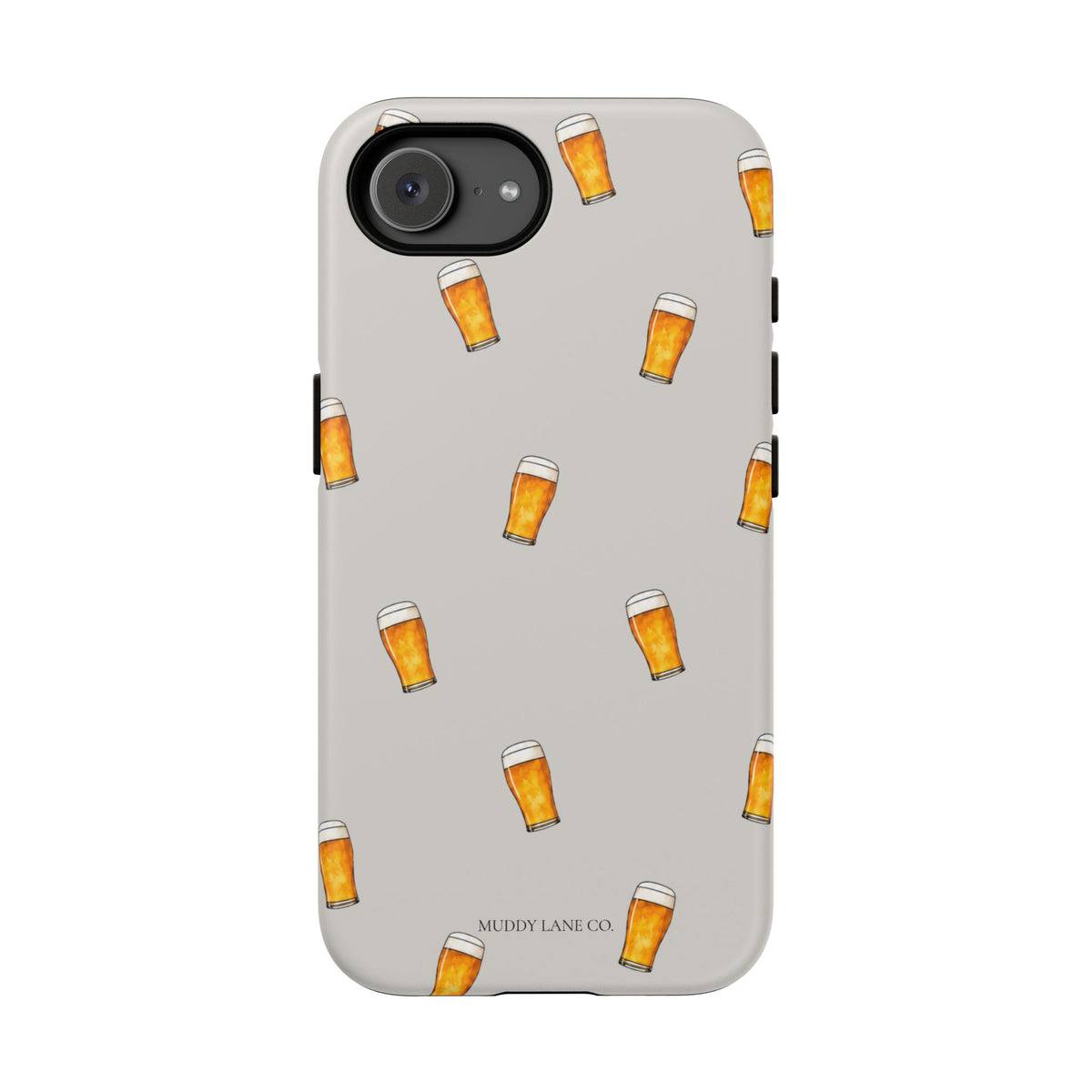 Pint Pattern Tough Phone Case in Soft Grey Matte