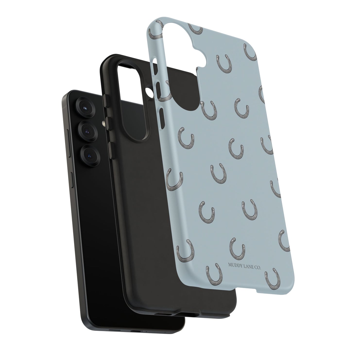 Horseshoe Pattern Tough Phone Case in Dusty Blue Matte