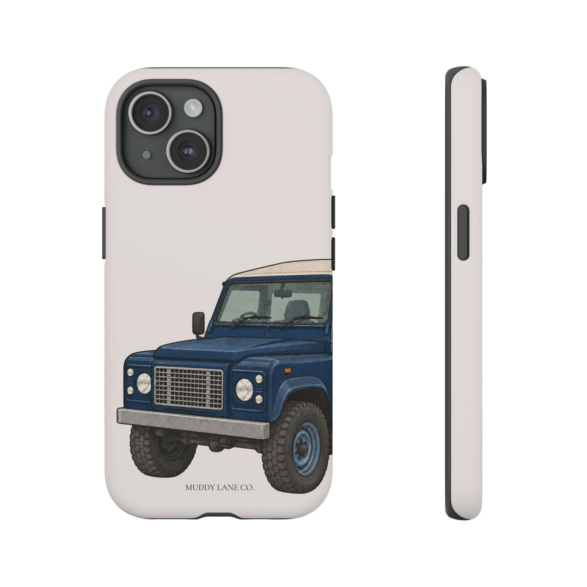 Blue Classic 4x4 Close-Up Tough Phone Case in Warm Cream Matte