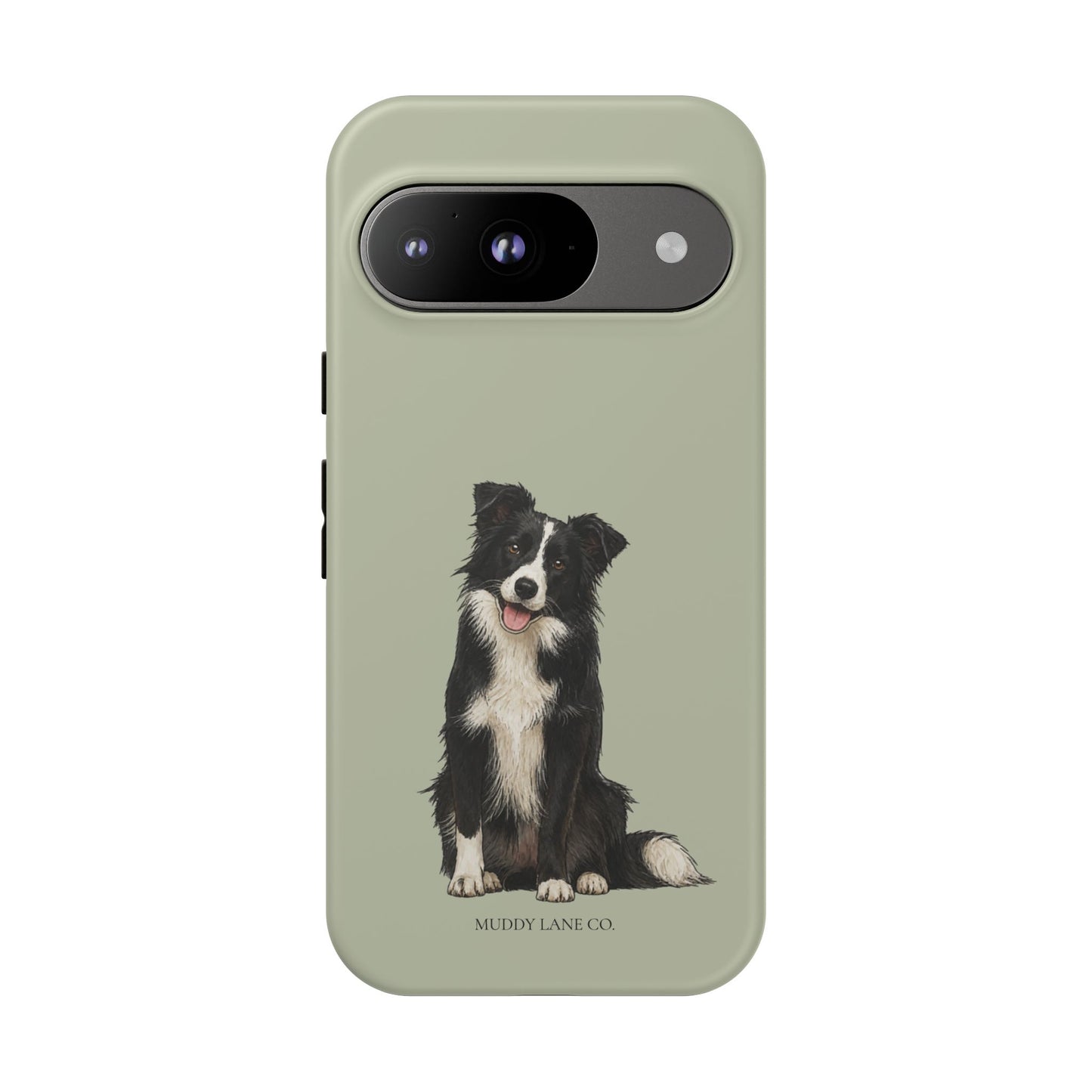 Border Collie Tough Phone Case in Light Sage Matte