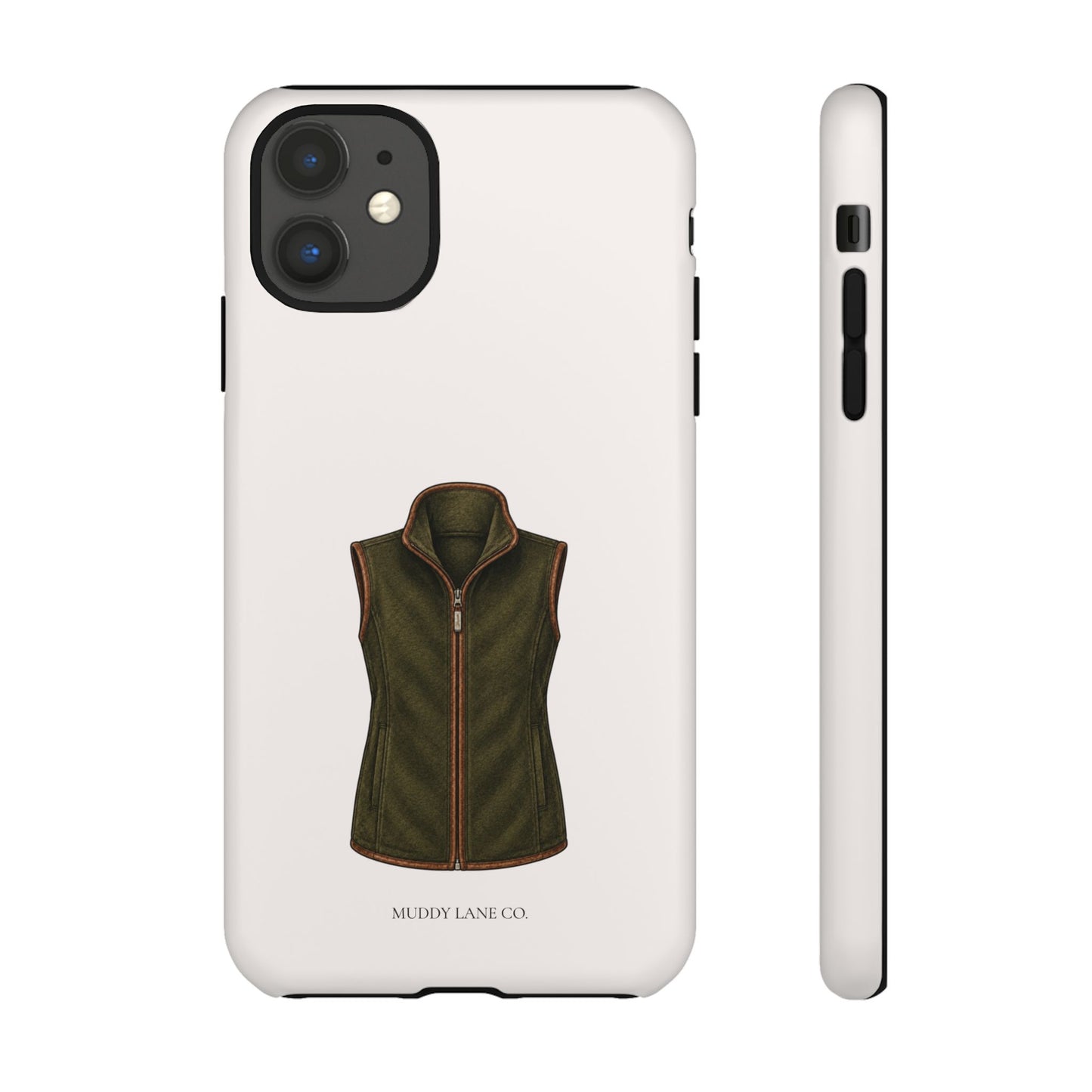 Country Gilet Tough Phone Case in Warm Cream Matte