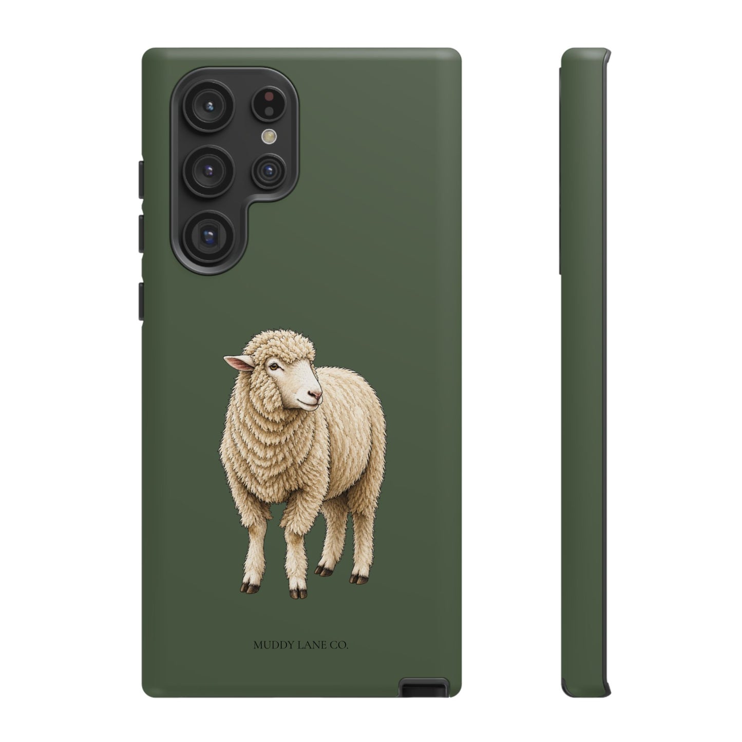 Sheep Tough Phone Case in Forest Green Matte