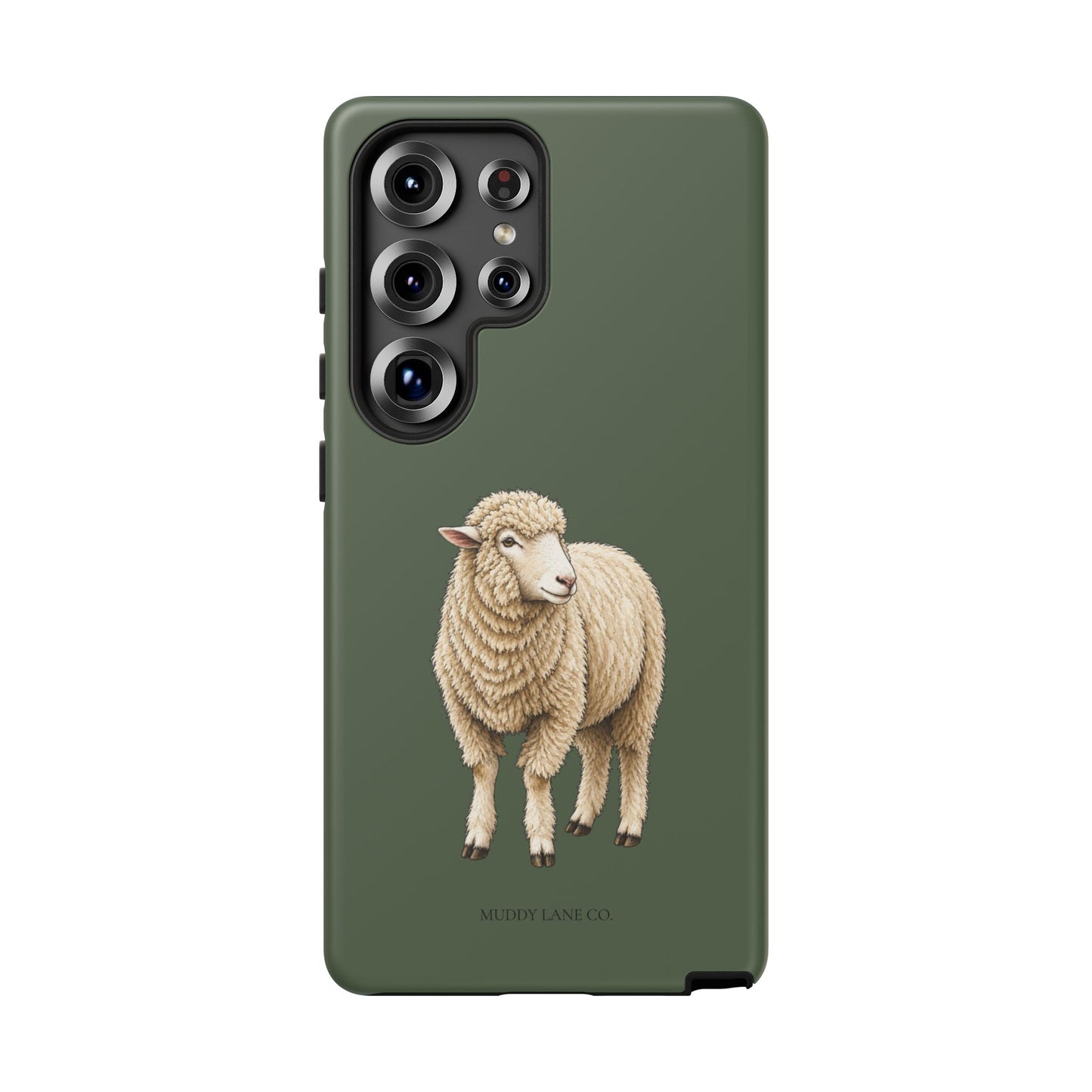 Sheep Tough Phone Case in Forest Green Matte