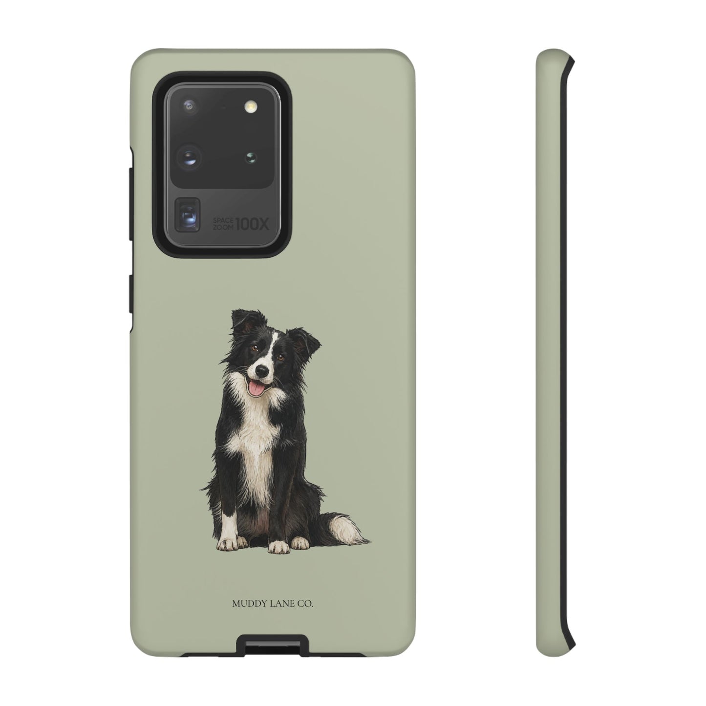 Border Collie Tough Phone Case in Light Sage Matte