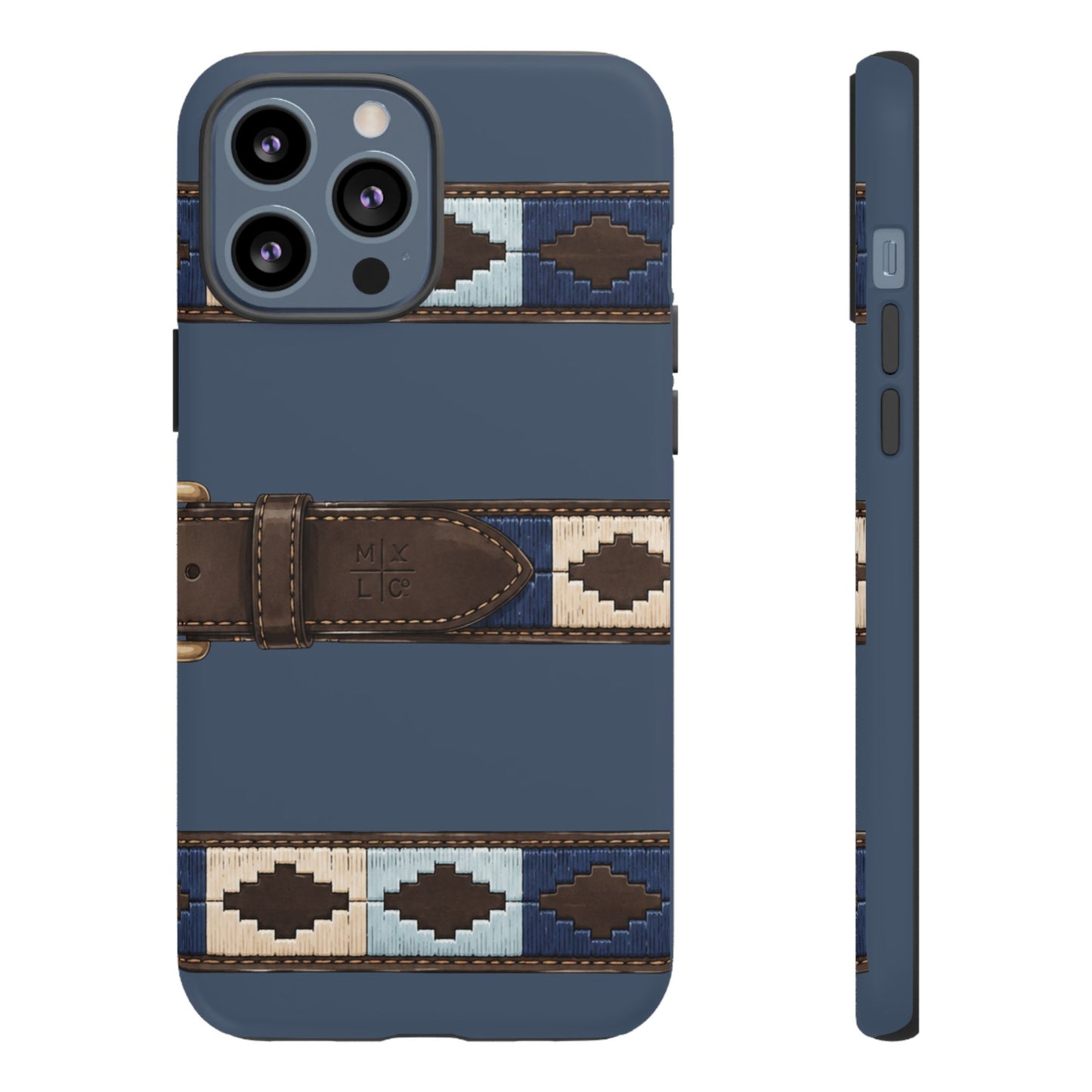 Country Belt Pattern Tough Phone Case in Deep Navy Matte