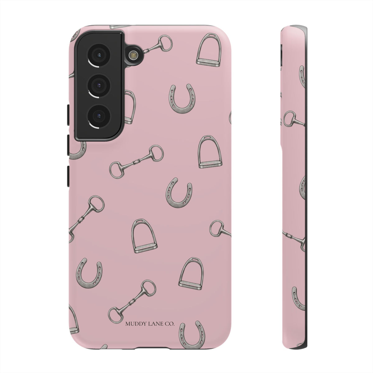 Tack Room Pattern Tough Phone Case in Soft Rosette Pink Matte