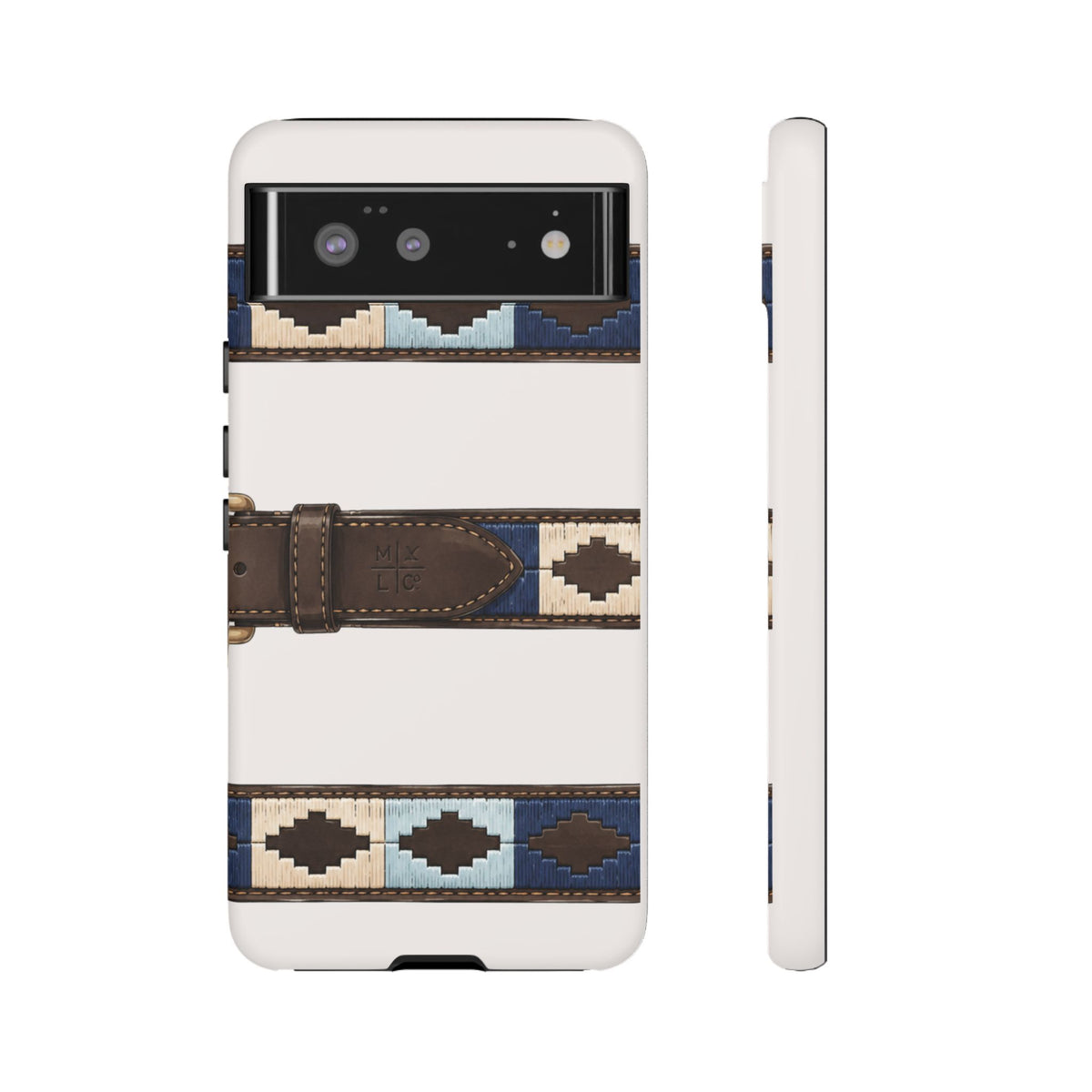 Country Belt Pattern Tough Phone Case in Warm Cream Matte