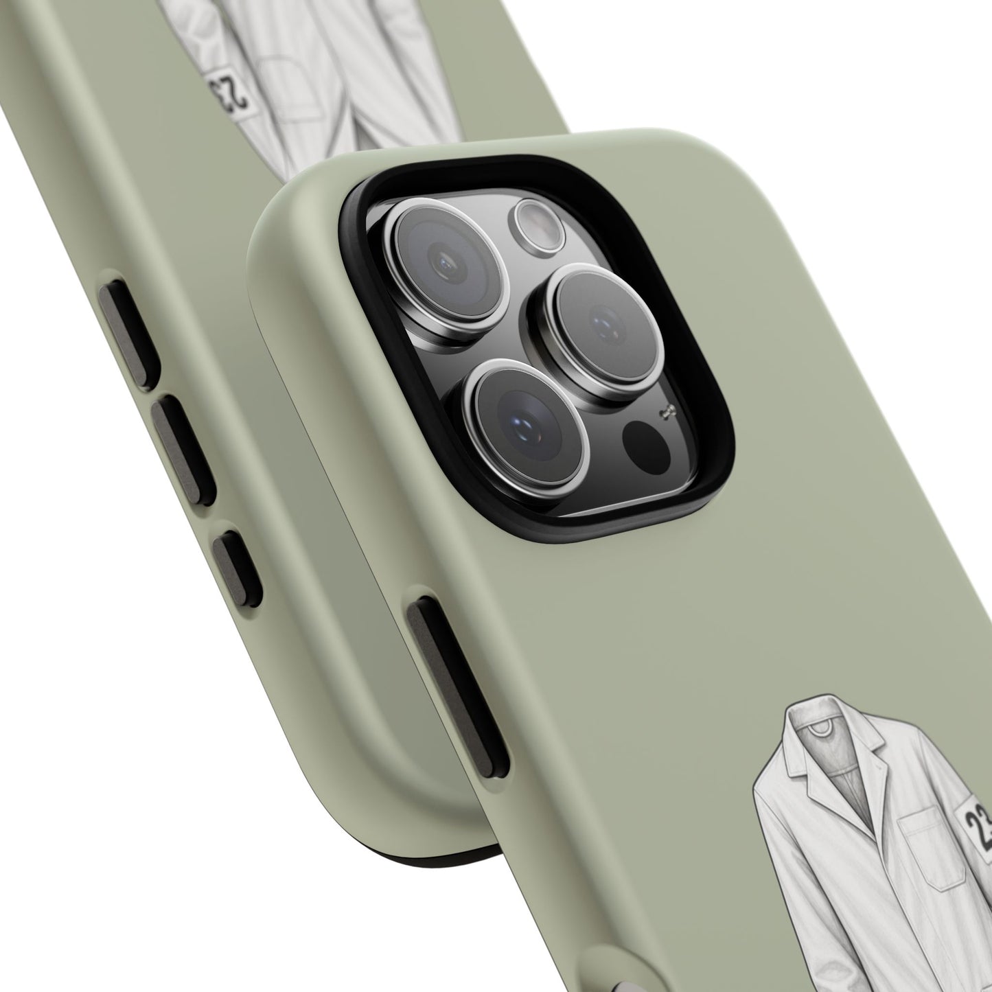 Showing Coat Tough Phone Case in Light Sage Matte