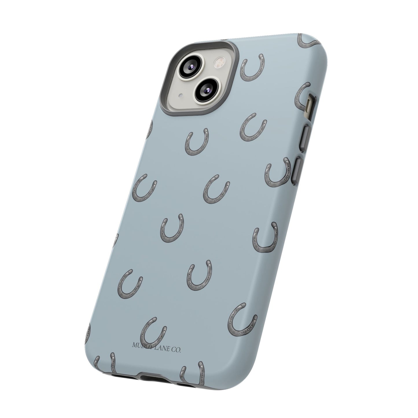 Horseshoe Pattern Tough Phone Case in Dusty Blue Matte