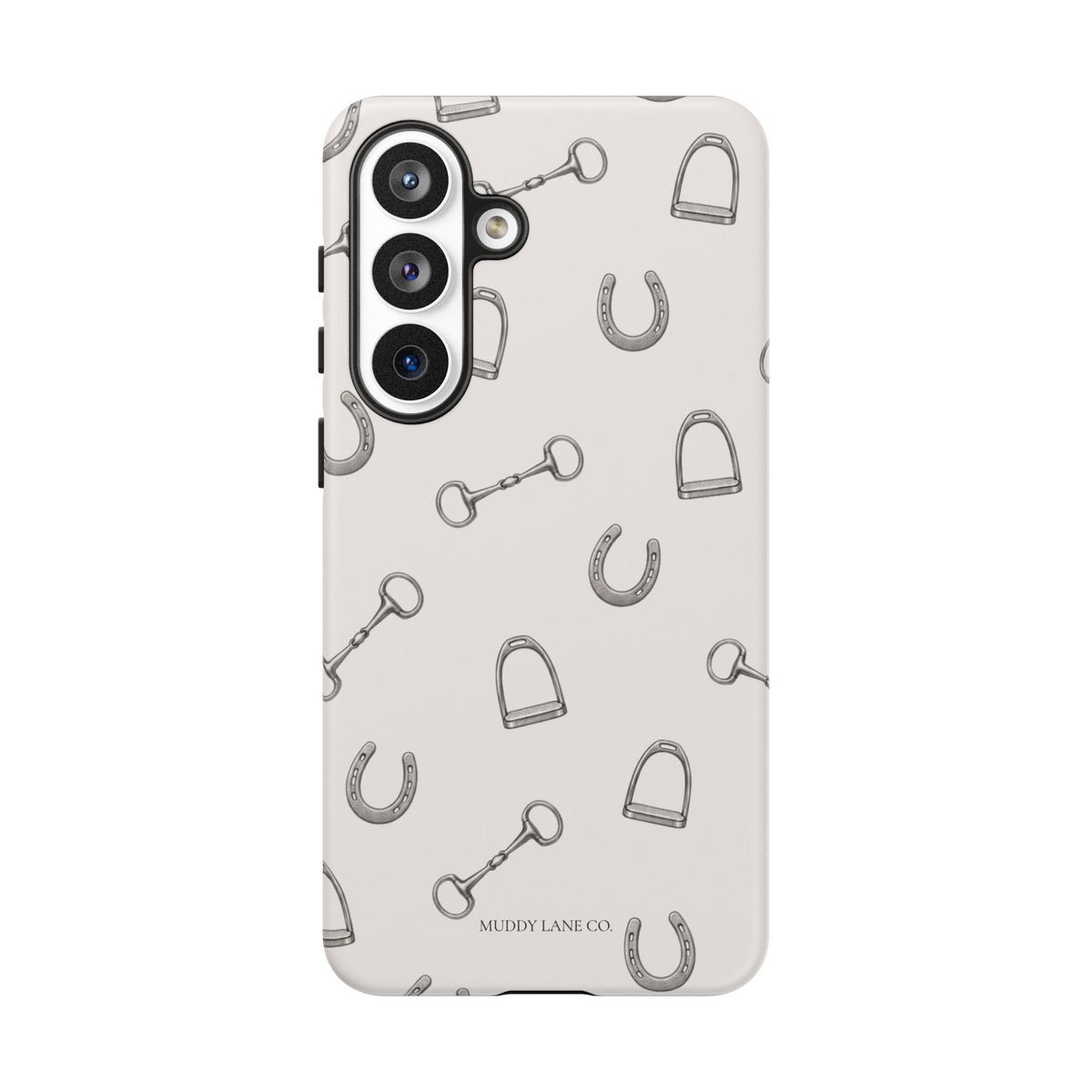 Tack Room Pattern Tough Phone Case in Warm Cream Matte