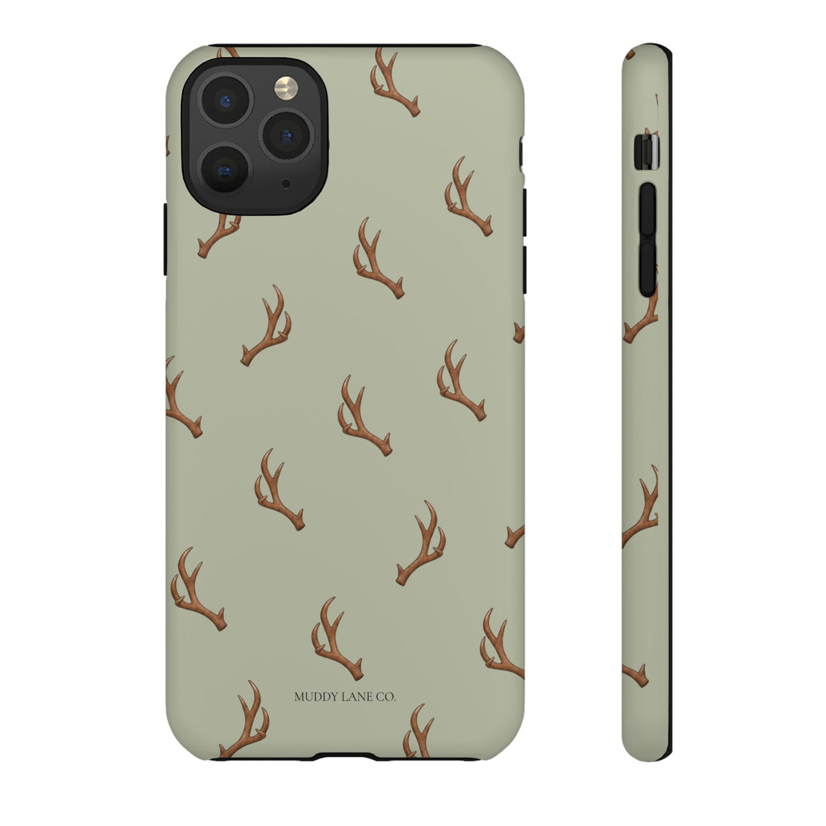Antler Pattern Tough Phone Case in Light Sage Matte