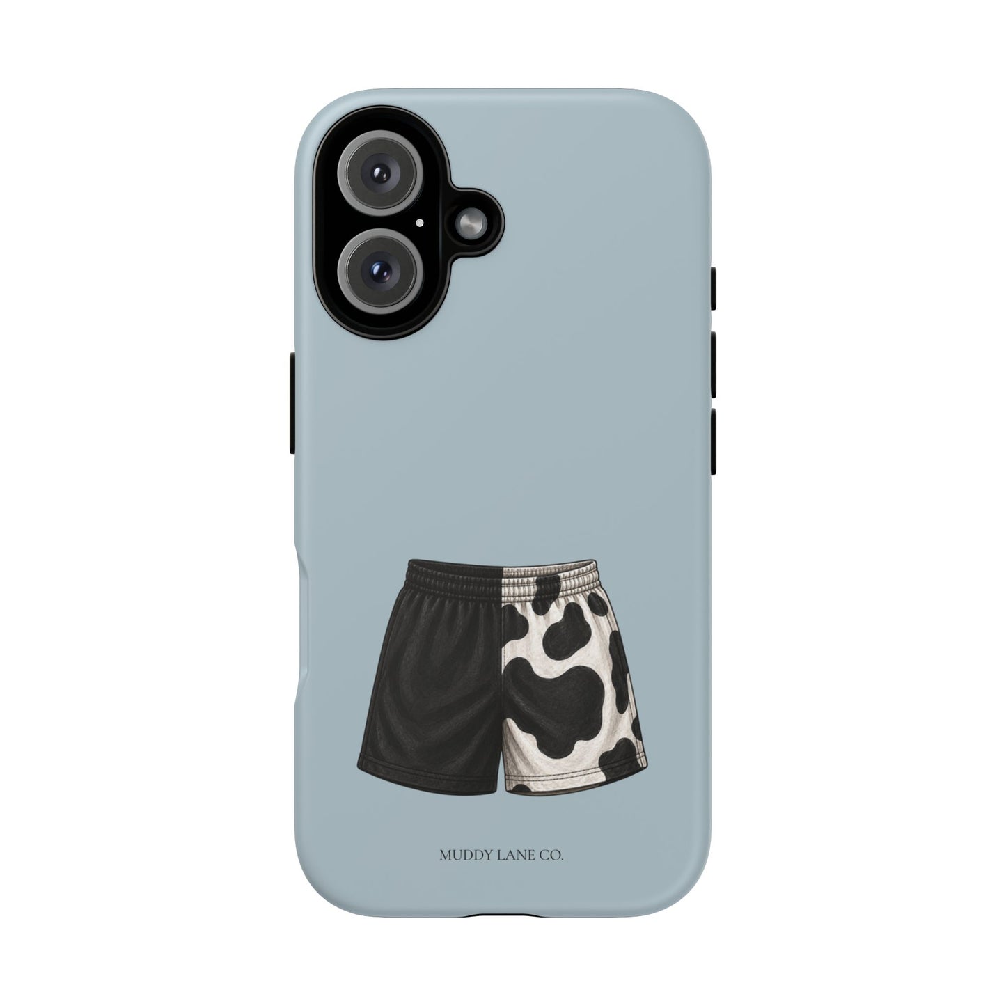 Cow Print Shorts Tough Phone Case in Dusty Blue Matte