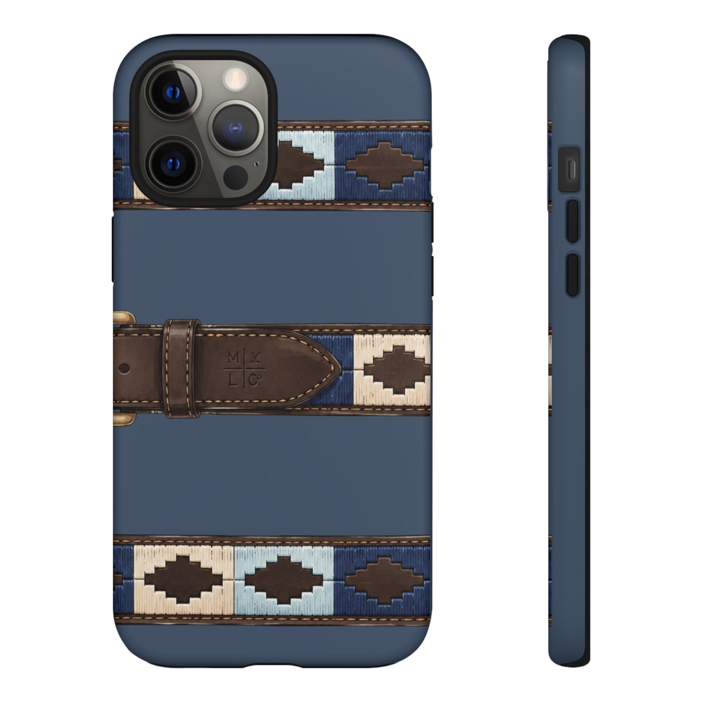 Country Belt Pattern Tough Phone Case in Deep Navy Matte