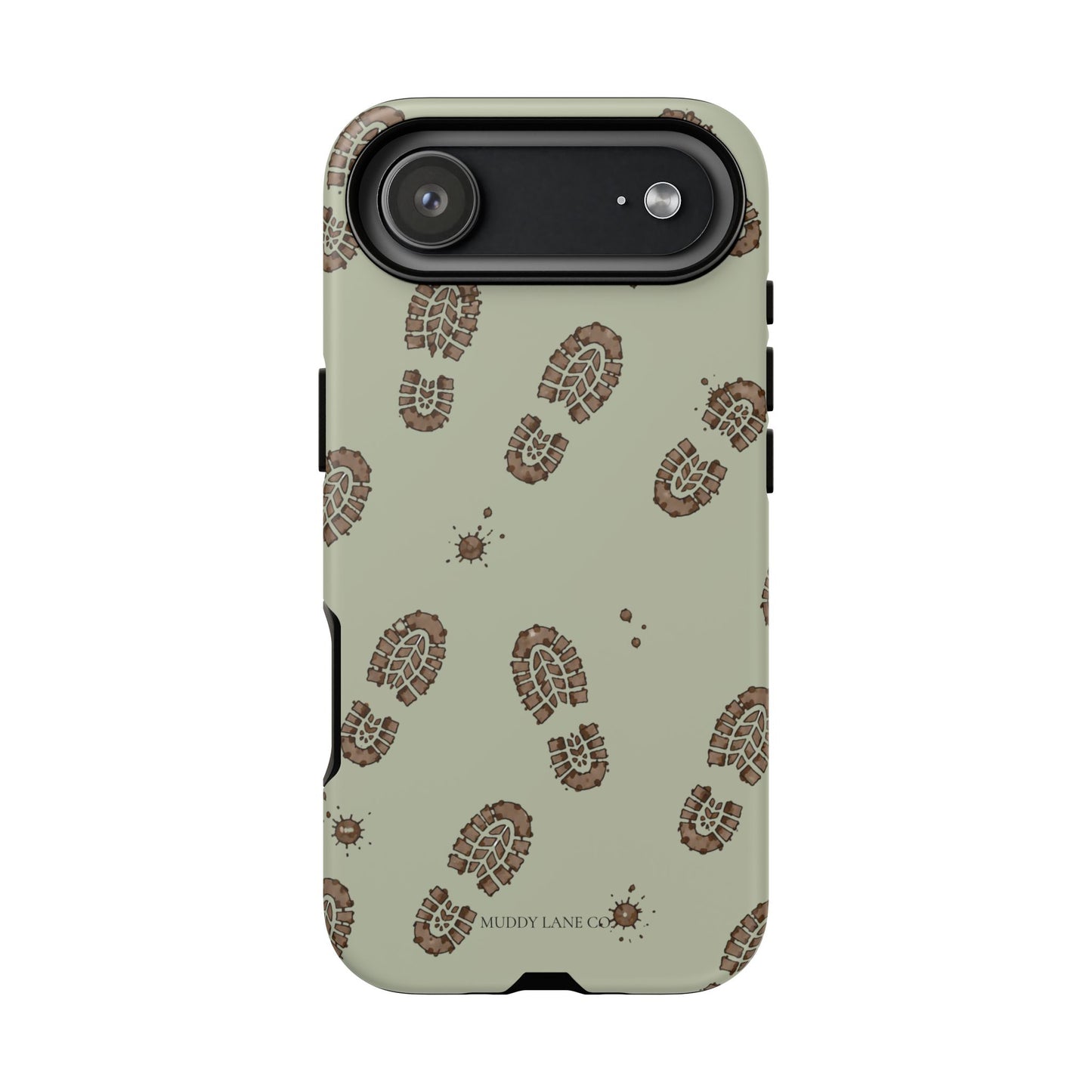 Muddy Boot Print Tough Phone Case in Light Sage Matte